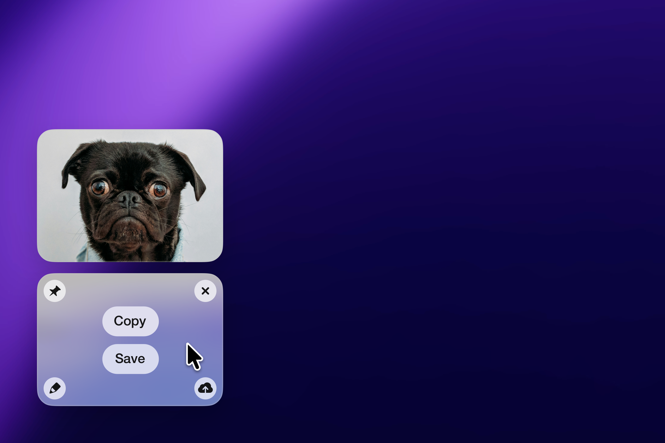 Quick access to a recent screenshot.